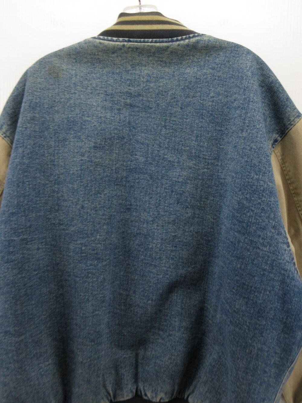 VINTAGE Gap Jacket Large Bomber Coat Denim Varsity 90s Quilted Lined * - Picture 10 of 15